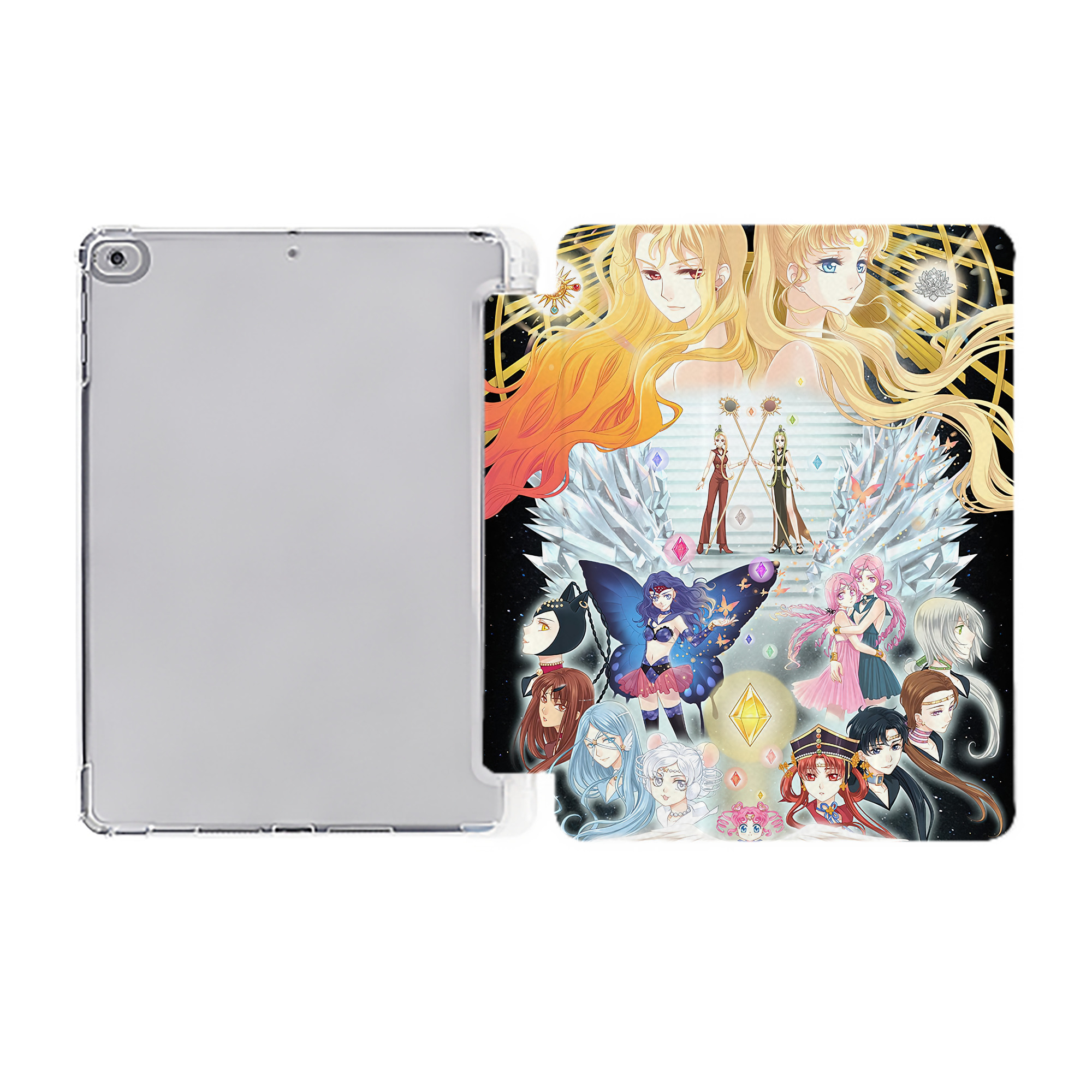 （画像用） 美少女戦士セーラームーン Sailor Moon IPad ケース ペン収納付き 三つ折りスタンド PUレザー×シリコン 対応機種9.5/10.5/10.9インチ